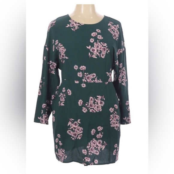 Leith Green Pink Floral Dress - Picture 3 of 6